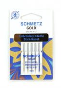  Embroidery Gold Machine Needle, Size 75/11, 5 pack, Hangsell